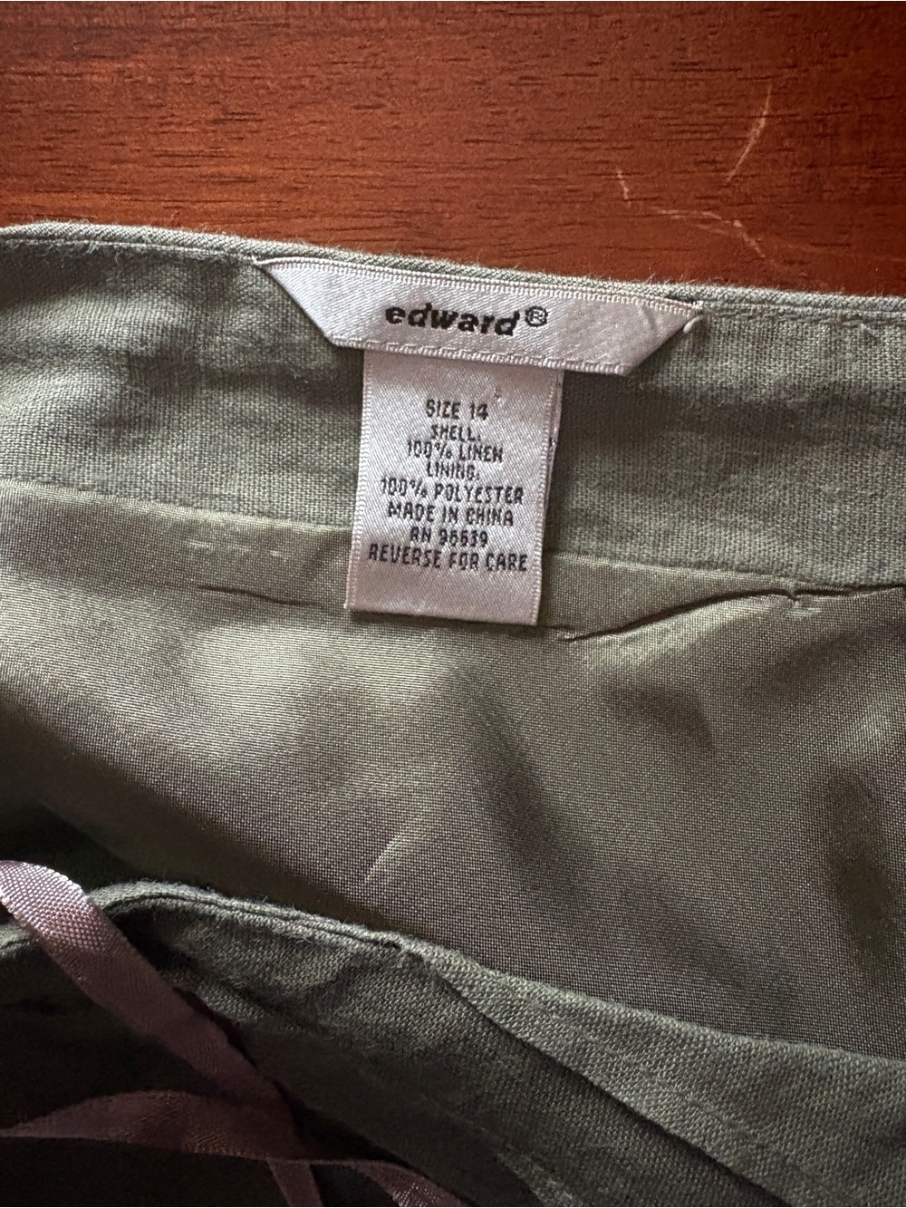 Edward Vintage Maxi A-Line Linen Fully Lined Flare Side Zip Skirt Womens Sz 14 - Picture 3 of 3
